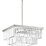 Progress Lighting Glimmer 4-Light Aged Bronze Farmhouse Clear Glass Linear Medium Hanging Kitchen Island Light