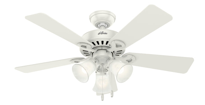 Hunter Ridgefield 44-in White LED Indoor Ceiling Fan with Light Kit, 5-Blade