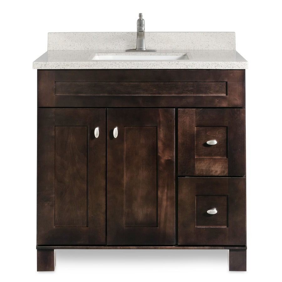 31-in Pepper Solid Surface Bathroom Vanity Top