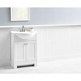 Style Selections Euro 24-in Gray Single Sink Bathroom Vanity with White Cultured Marble Top - Super Arbor