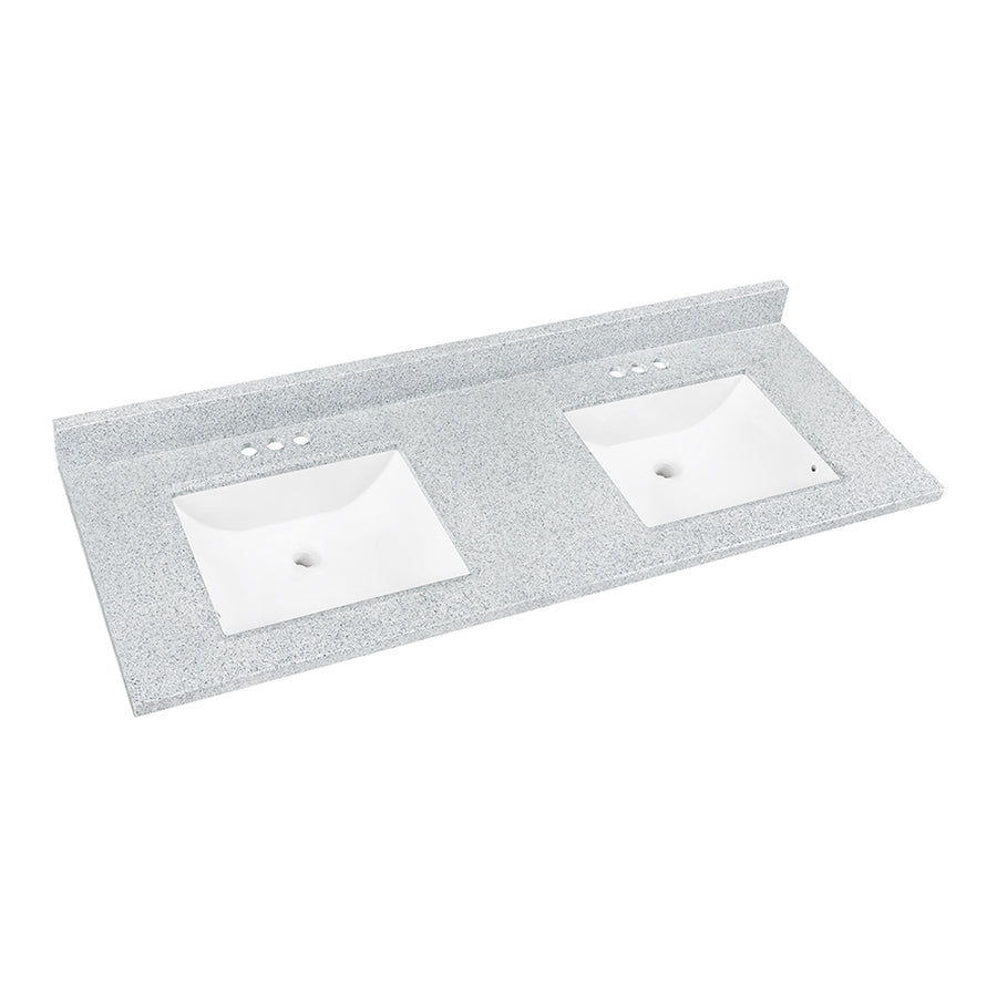 61-in Dune Solid Surface Bathroom Vanity Top - Super Arbor