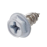 #8 x 3/8 in. White Stainless Steel Hex Head Gutter Sheet Metal Screw (25-Pack)