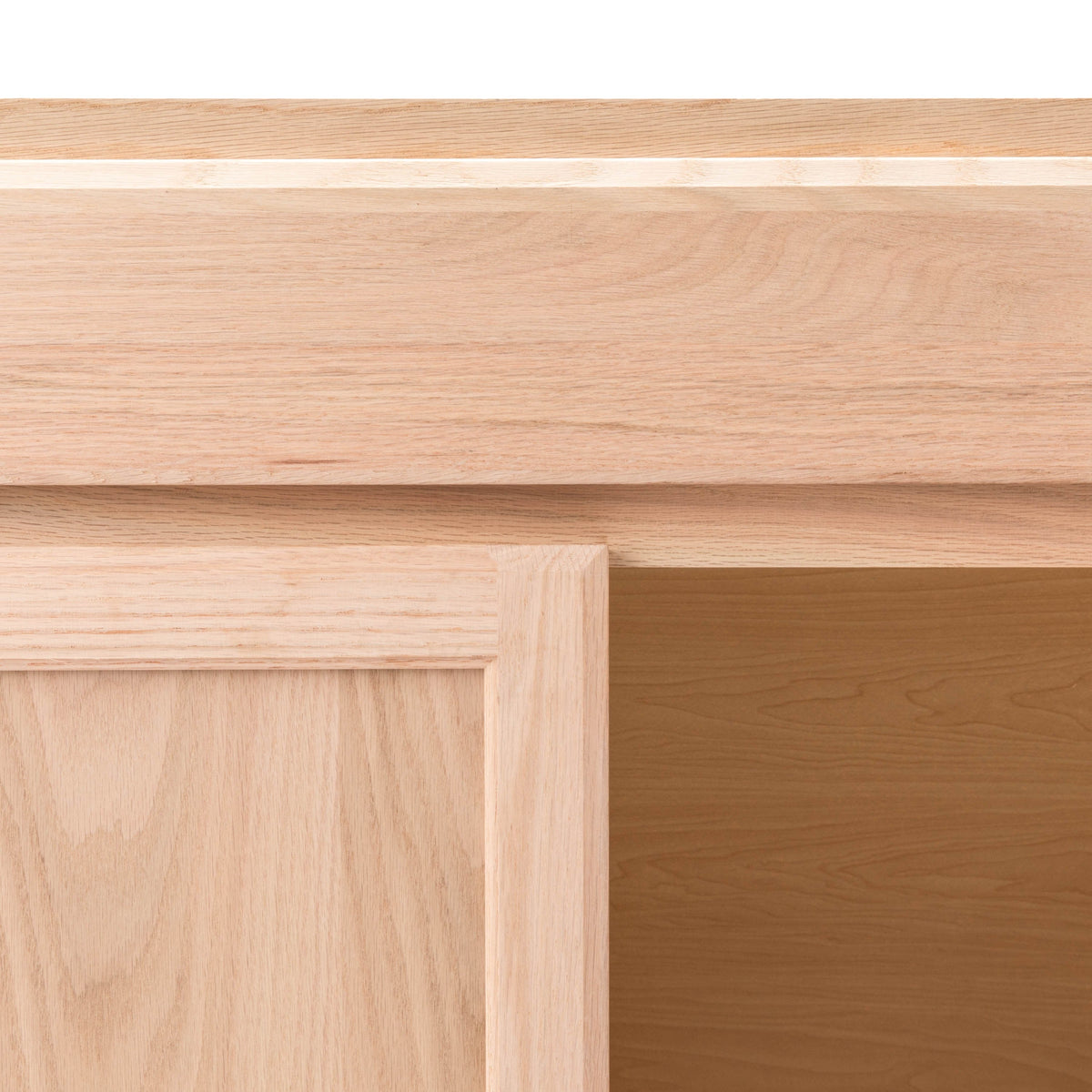 Project Source Oak Brook 36-in W x 35-in H x 23.75-in D Unfinished Oak Door and Drawer Base Cabinet, Fully Assembled