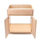 Project Source Oak Brook 30-in W x 35-in H x 23.75-in D Unfinished Oak Sink Base Cabinet, Fully Assembled