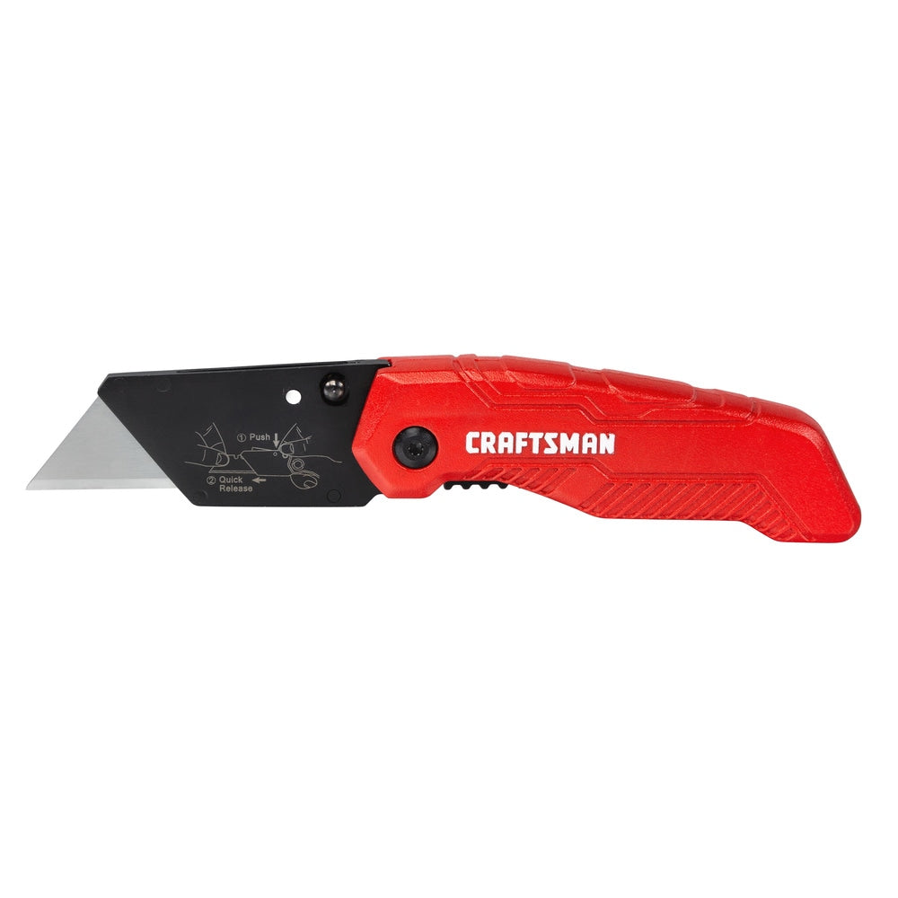 CRAFTSMAN 3/4-in 1-Blade Folding Utility Knife, Quick-Release, Carbon Steel Blade (CMHT10385)