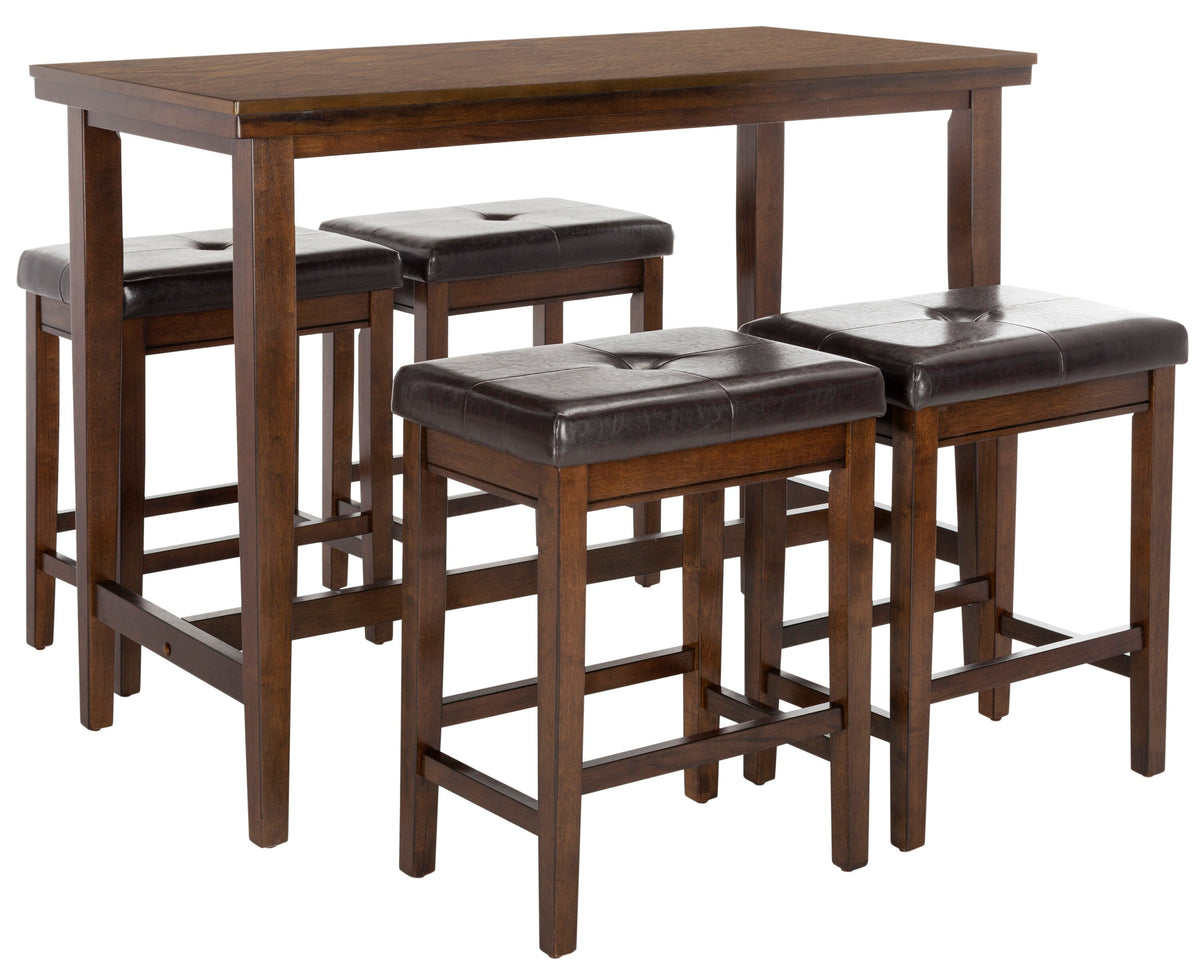 Safavieh Billy Dark Brown 5-Piece Counter-Height Dining Set, 48 x 24 x 36 in.
