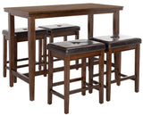 Safavieh Billy Dark Brown 5-Piece Counter-Height Dining Set, 48 x 24 x 36 in.