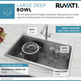 Drop-In Stainless Steel 33 in. Workstation Ledge Topmount Kitchen Sink 16-Gauge Single Bowl - Super Arbor