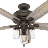 Hunter Lincoln Edison Style LED 52-in Onyx Bengal Bronze LED Indoor Ceiling Fan (5-Blade)