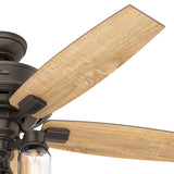 Hunter Lincoln Edison Style LED 52-in Onyx Bengal Bronze LED Indoor Ceiling Fan (5-Blade)