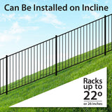 Ironcraft Eastham 4-ft H x 6-ft W Black Powder Coated Aluminum Flat-top Yard Fence Panel