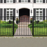 Ironcraft Eastham 4-ft H x 6-ft W Black Powder Coated Aluminum Flat-top Yard Fence Panel