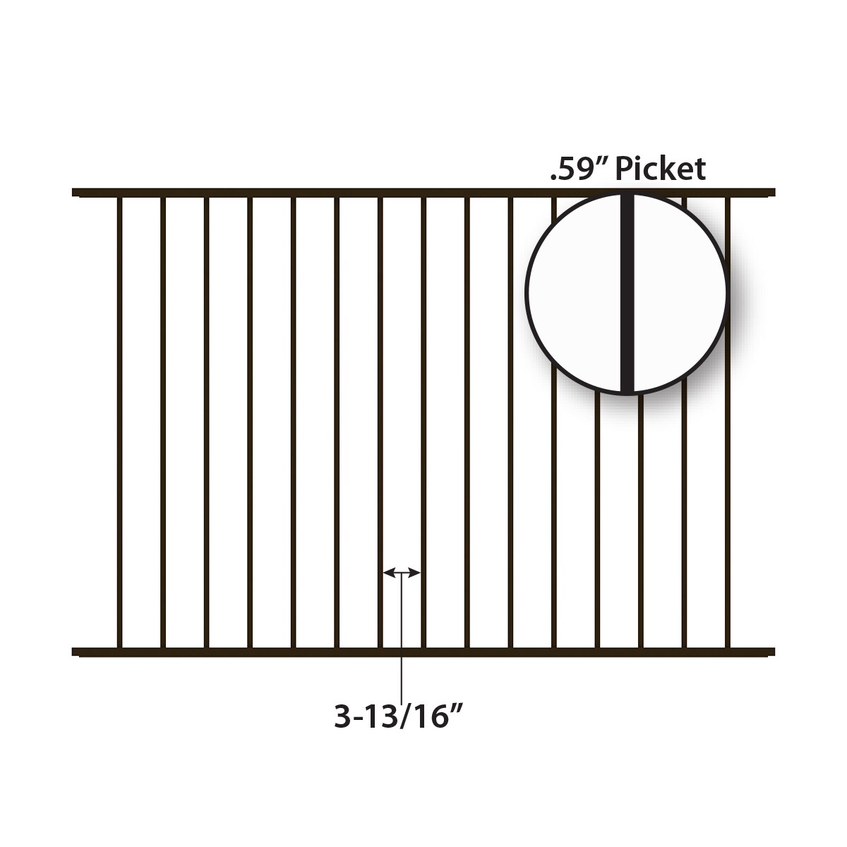 Ironcraft Eastham 4-ft H x 6-ft W Black Powder Coated Aluminum Flat-top Yard Fence Panel