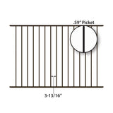 Ironcraft Eastham 4-ft H x 6-ft W Black Powder Coated Aluminum Flat-top Yard Fence Panel