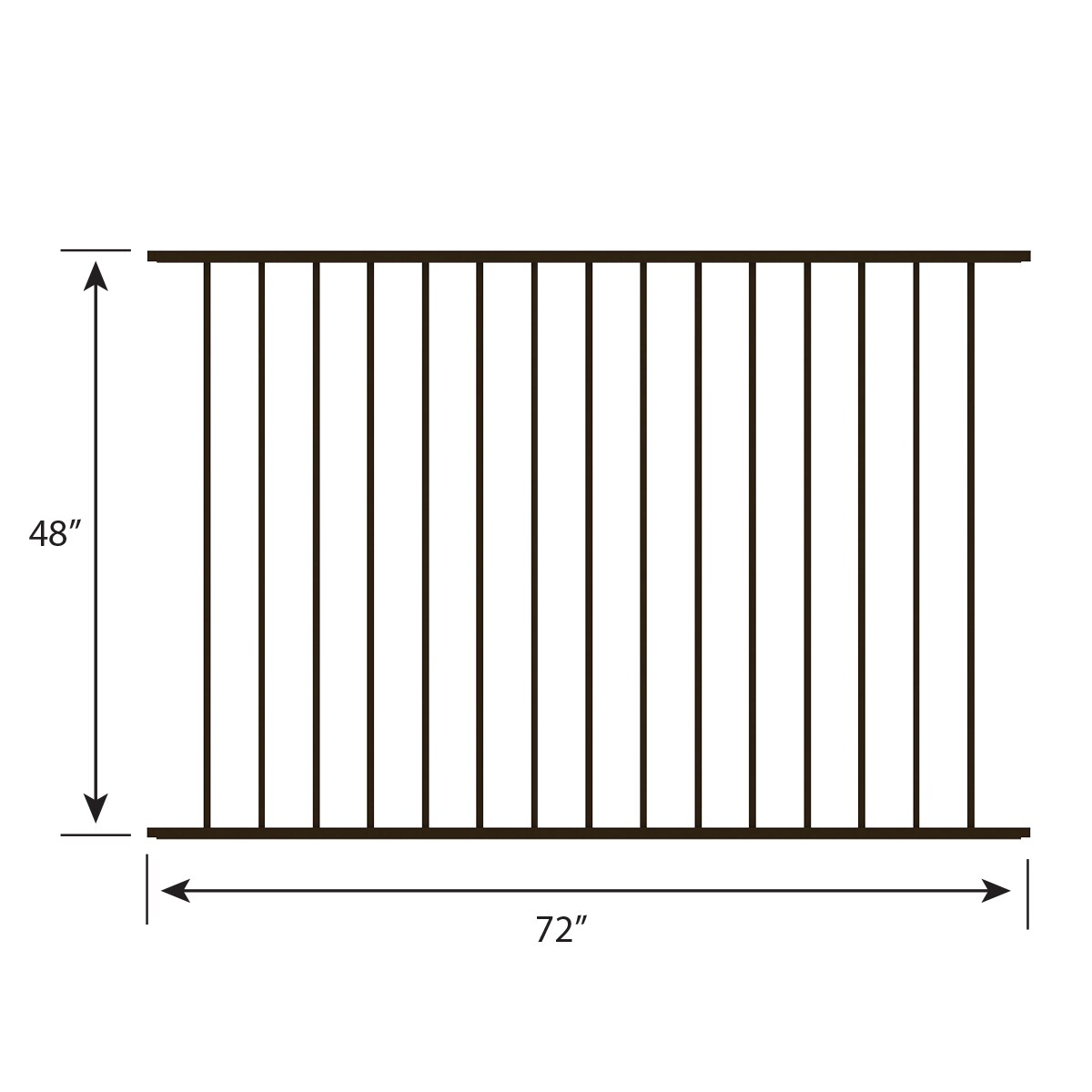 Ironcraft Eastham 4-ft H x 6-ft W Black Powder Coated Aluminum Flat-top Yard Fence Panel