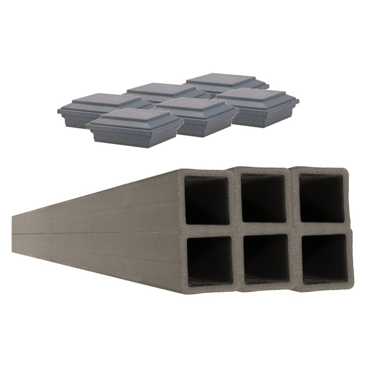 Trex Fencing 5-in x 5-in W x 9-ft H 6-Pack Winchester Grey Composite Fence with Post Cap