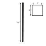 Ironcraft 6-ft H x 2-in W Black Powder Coat Aluminum Yard Fence Post