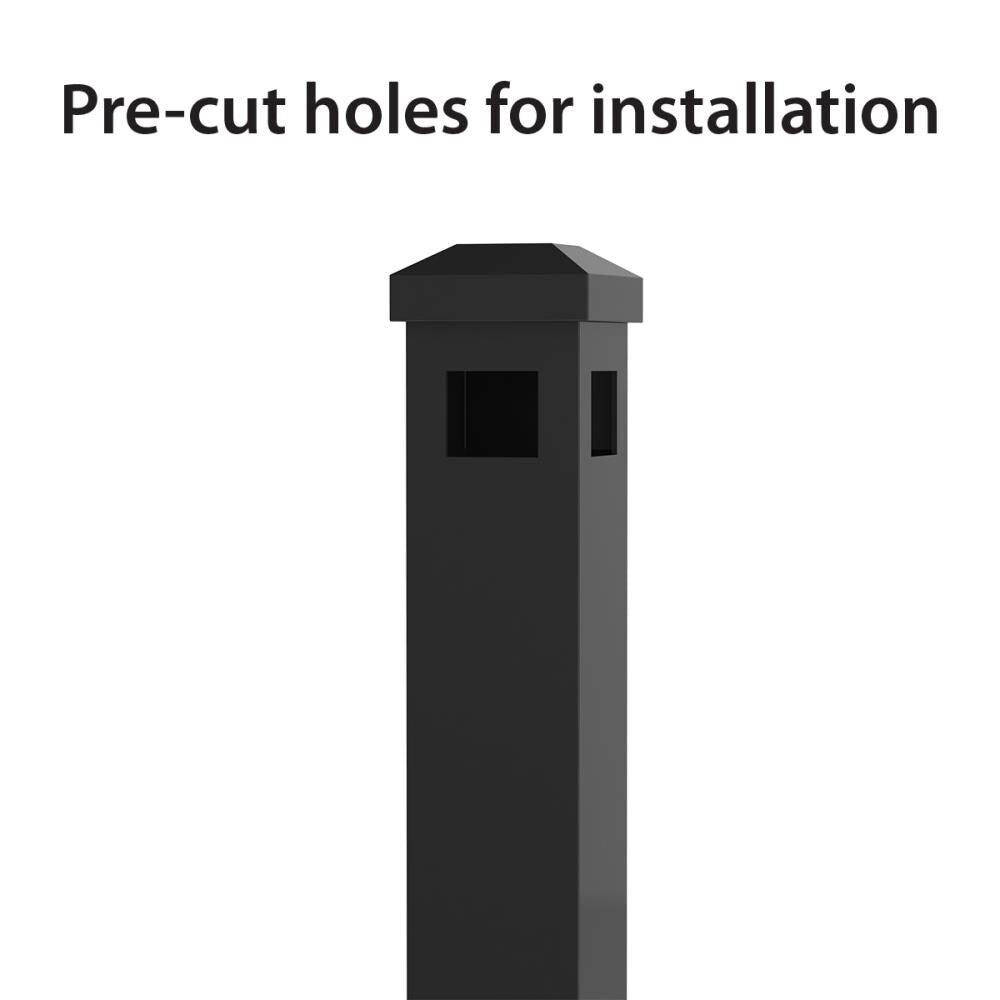 Ironcraft 2-in W Black Powder Coat Aluminum Corner Fence Post