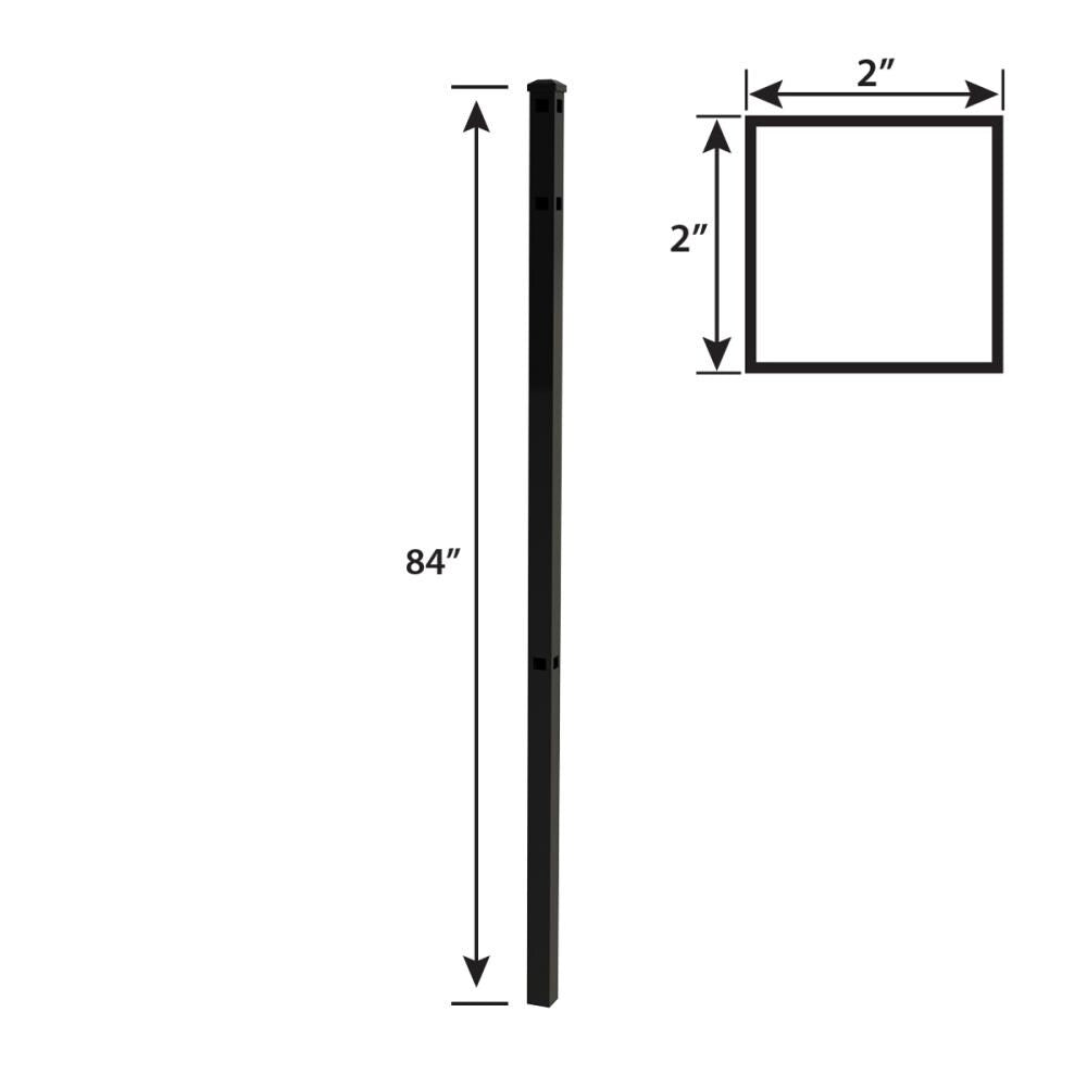 Ironcraft 2-in W Black Powder Coat Aluminum Corner Fence Post