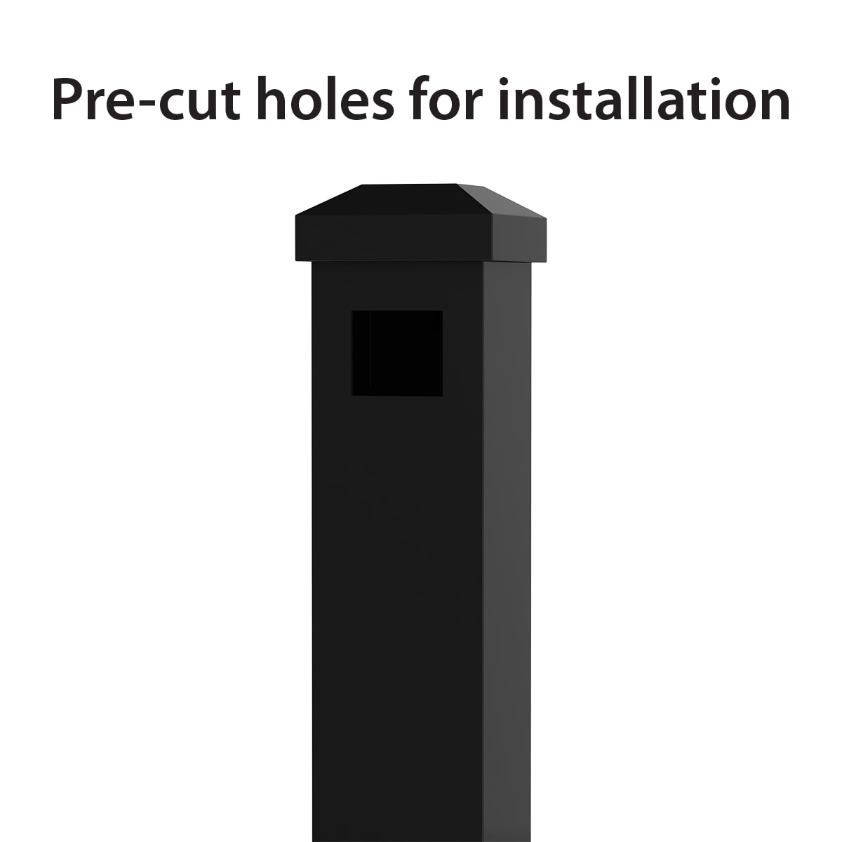 Ironcraft 6-ft H x 2-in W Black Powder Coat Aluminum Yard End Fence Post