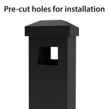 Ironcraft Berkshire 6-ft H x 2-in W Black Powder Coat Aluminum Flat-top Yard Line Fence Post