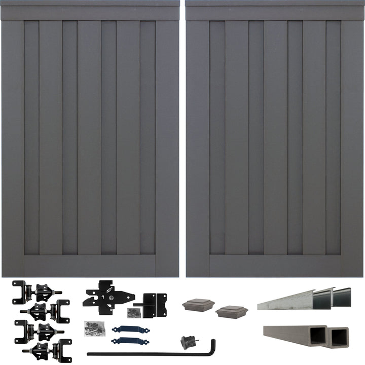 Trex Fencing Seclusions 6-ft H x 8-ft W Winchester Grey Residential Composite Fence Gate with Hardware