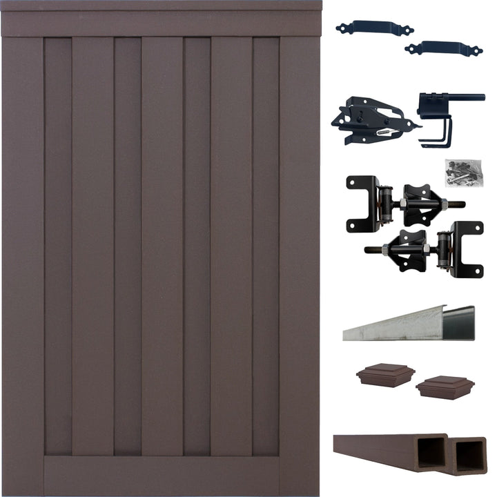 Trex Fencing Seclusions 8-ft H x 4-ft W Woodland Brown Residential Composite Fence Gate with Hardware