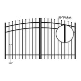 Ironcraft Orleans 4-ft H x 8-ft W Black Powder-coated Aluminum Spaced Picket Pressed-point Yard Fence Gate