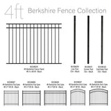 Ironcraft Berkshire Black Powder-coated Aluminum Flat-top Yard Fence Gate