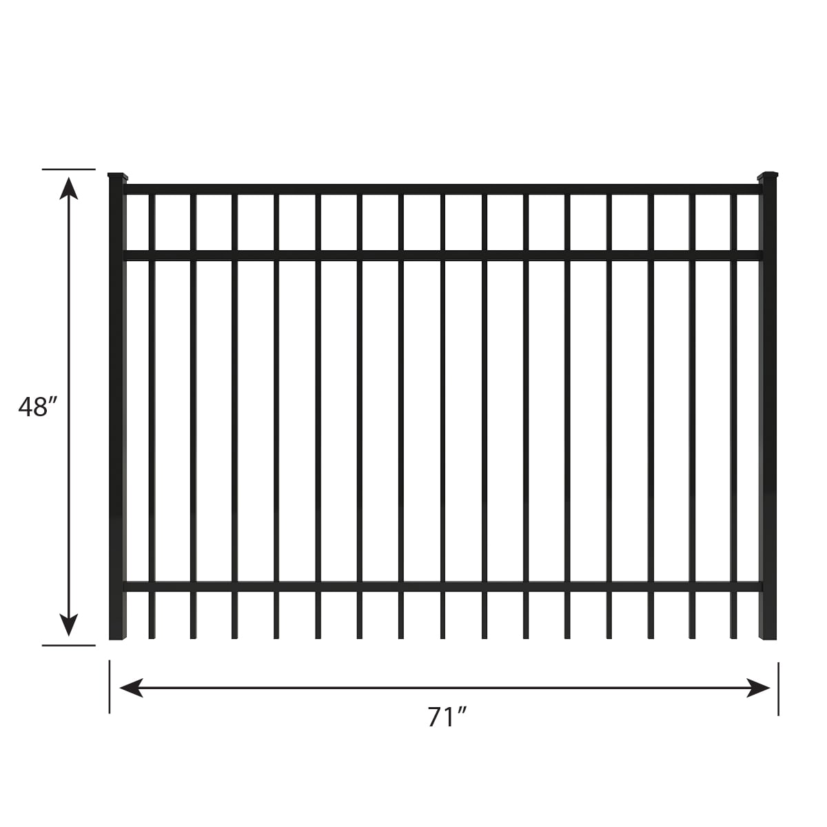 Ironcraft Berkshire Black Powder-coated Aluminum Flat-top Yard Fence Gate