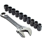 3/8 in. Drive Pass-Thru Adjustable Wrench Set (11-Piece)