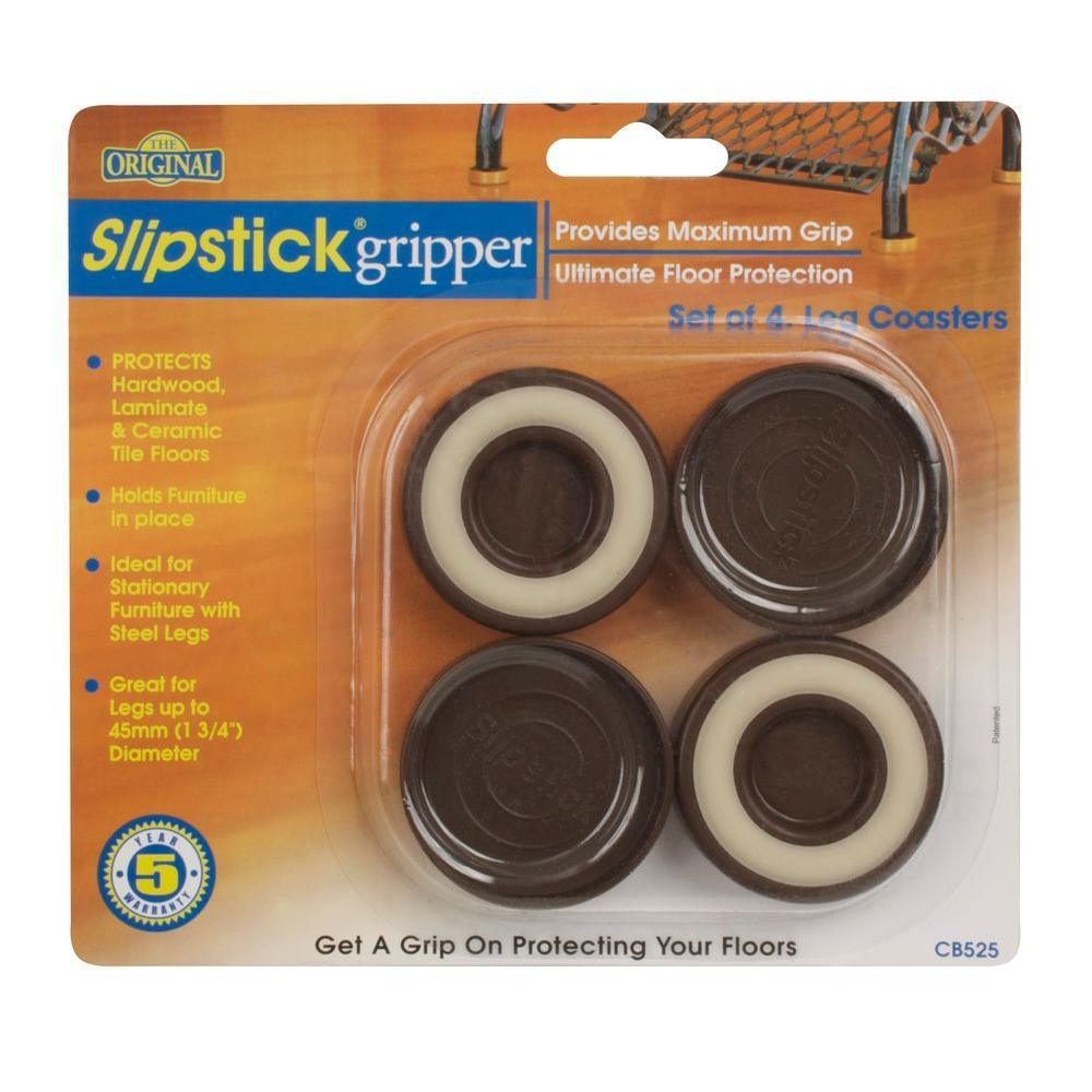 1-3/4 in. Chocolate Brown Furniture Caster Cups/Floor Protector Coasters Round for Furniture Legs (Set of 4 Grippers) - Super Arbor