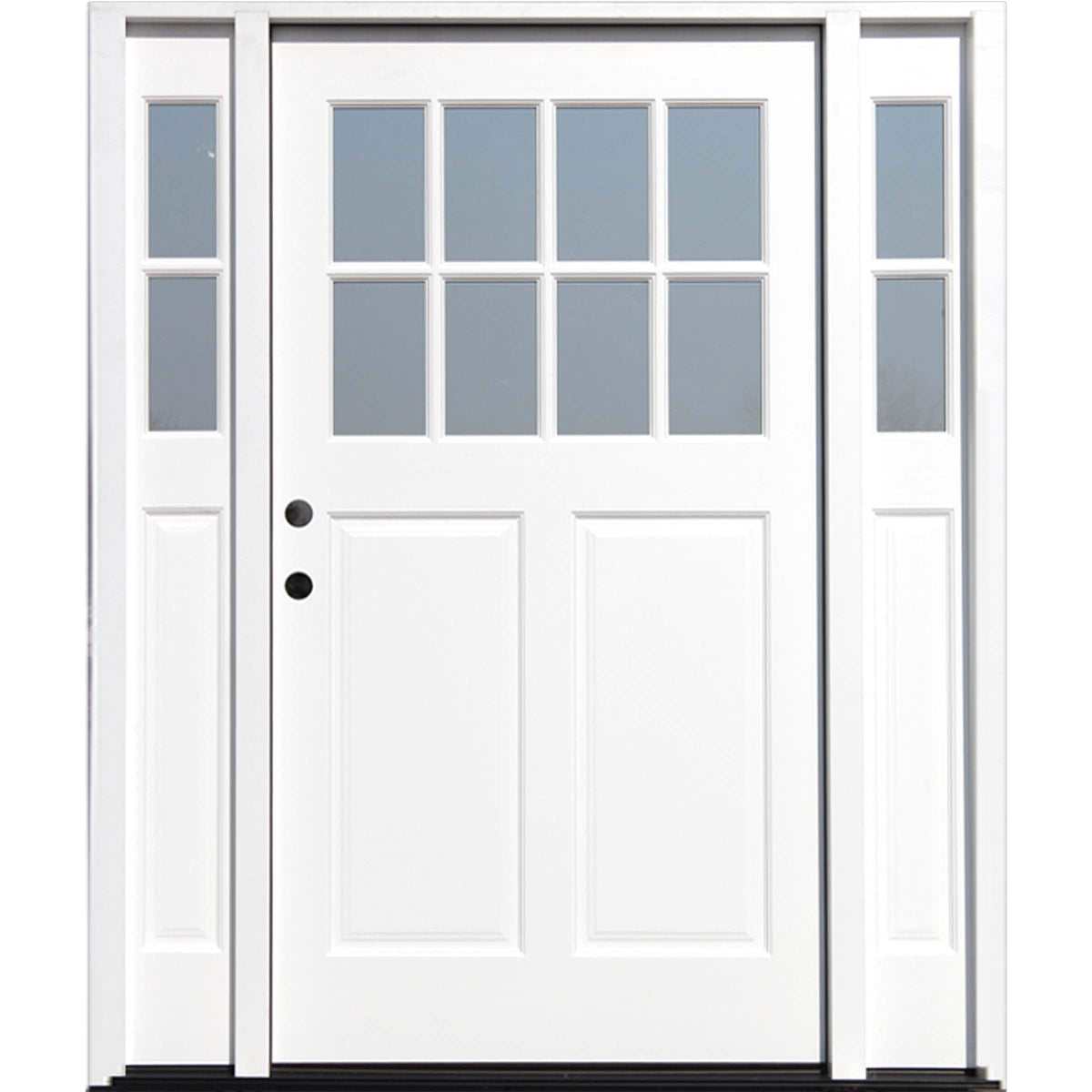 Creative Entryways Craftsman White Prehung Single Door with Sidelights