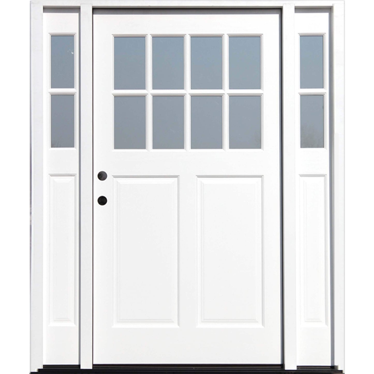 Creative Entryways Craftsman White Prehung Single Door with Sidelights