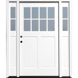 Creative Entryways Craftsman White Prehung Single Door with Sidelights