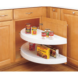 Rev-A-Shelf 2-Tier White Plastic Half-Moon Cabinet Lazy Susan, 19.5-in Diameter