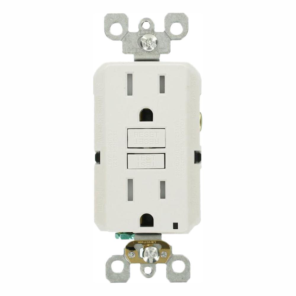 15 Amp 125-Volt Duplex SmarTest Self-Test SmartlockPro Tamper Resistant GFCI Outlet, Black - Super Arbor