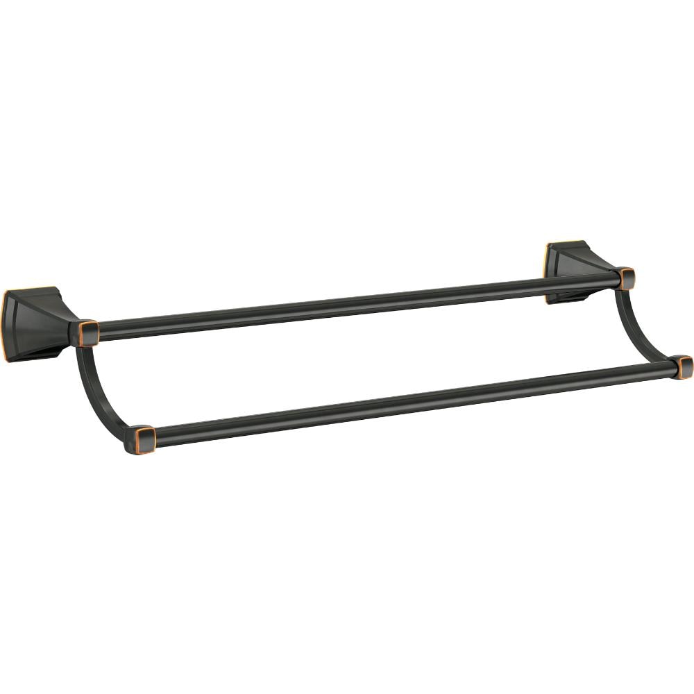 Delta Flynn 24-in Double Oil Rubbed Bronze Wall Mount Double Towel Bar