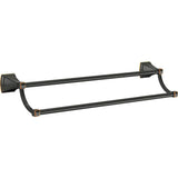 Delta Flynn 24-in Double Oil Rubbed Bronze Wall Mount Double Towel Bar