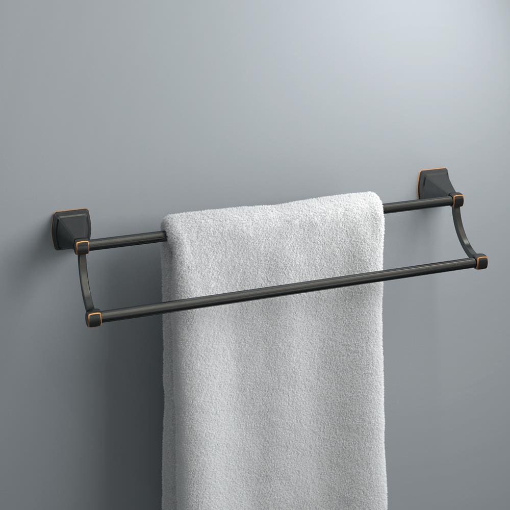 Delta Flynn 24-in Double Oil Rubbed Bronze Wall Mount Double Towel Bar