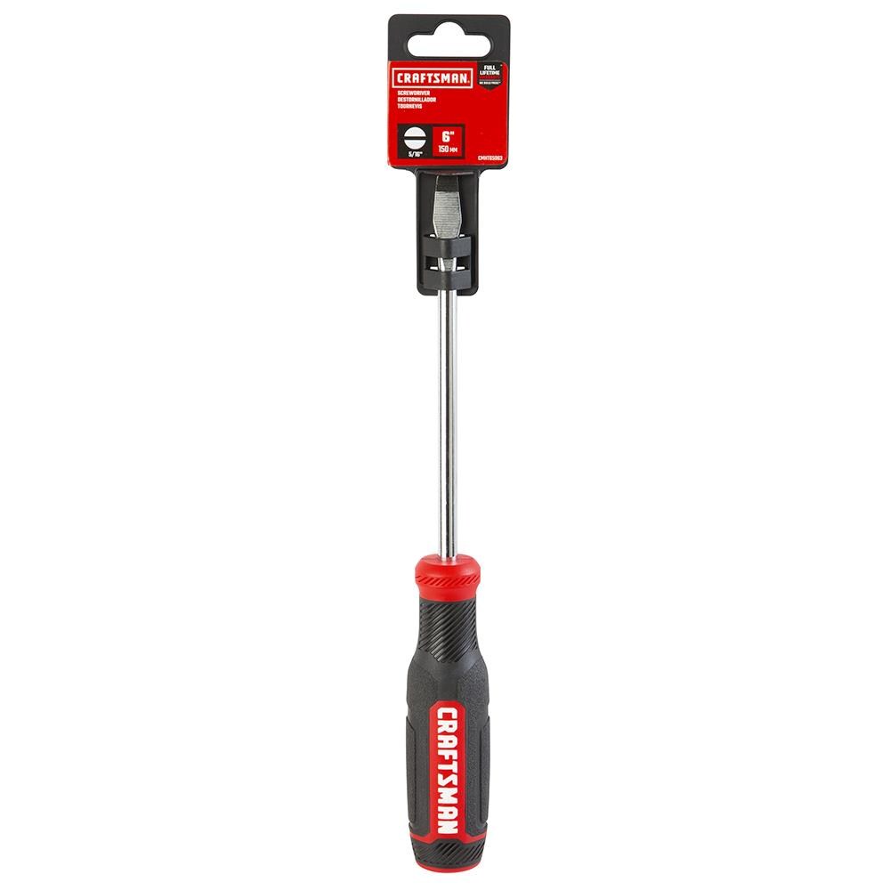 CRAFTSMAN Bi‑Material Handle 5/16-in x 6-in Slotted Screwdriver