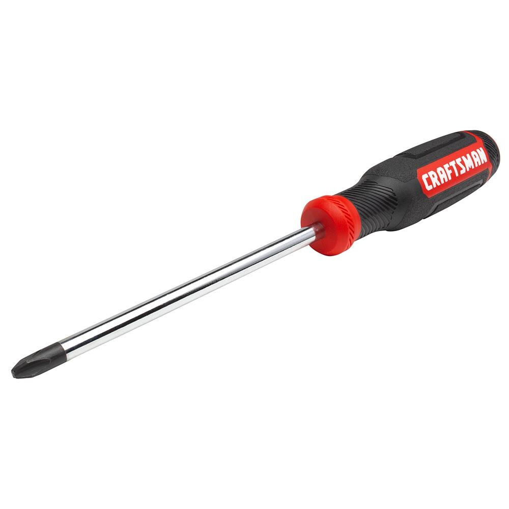 CRAFTSMAN Bi‑Material Handle #3 x 6-in Phillips Screwdriver, Black Oxide Tip