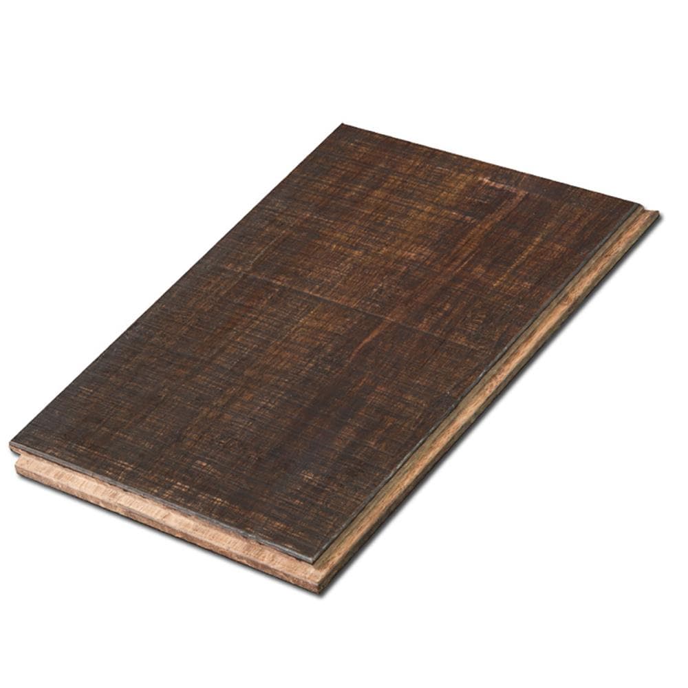 Cali Bamboo Fossilized Prefinished Rustic Barnwood Bamboo Wirebrushed 1/2-in Solid Hardwood Flooring Sample
