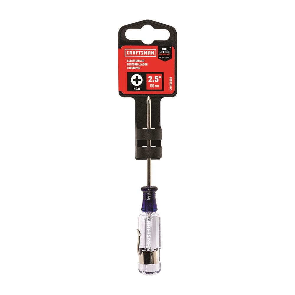 CRAFTSMAN Acetate Handle #0 Phillips Screwdriver, 2-1/2-in Shaft