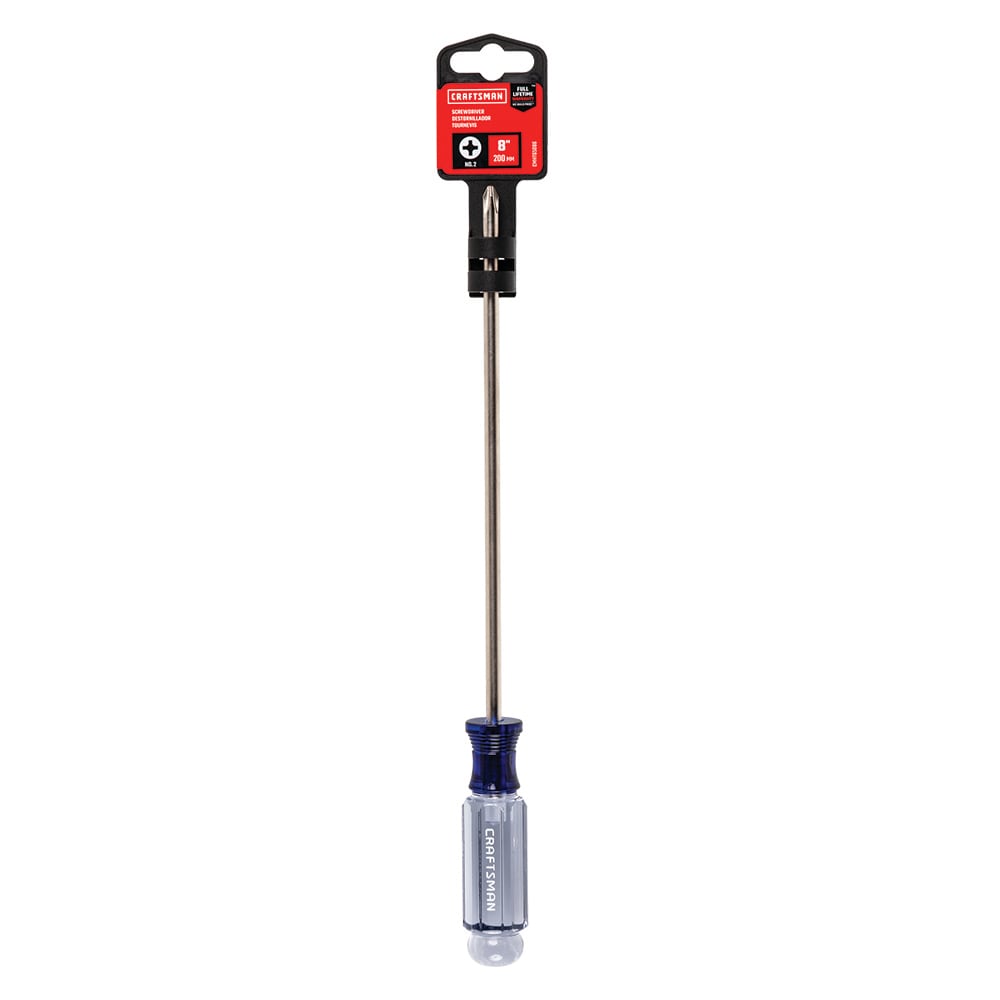 CRAFTSMAN Acetate Handle #2 Phillips Screwdriver, 8-in Shaft