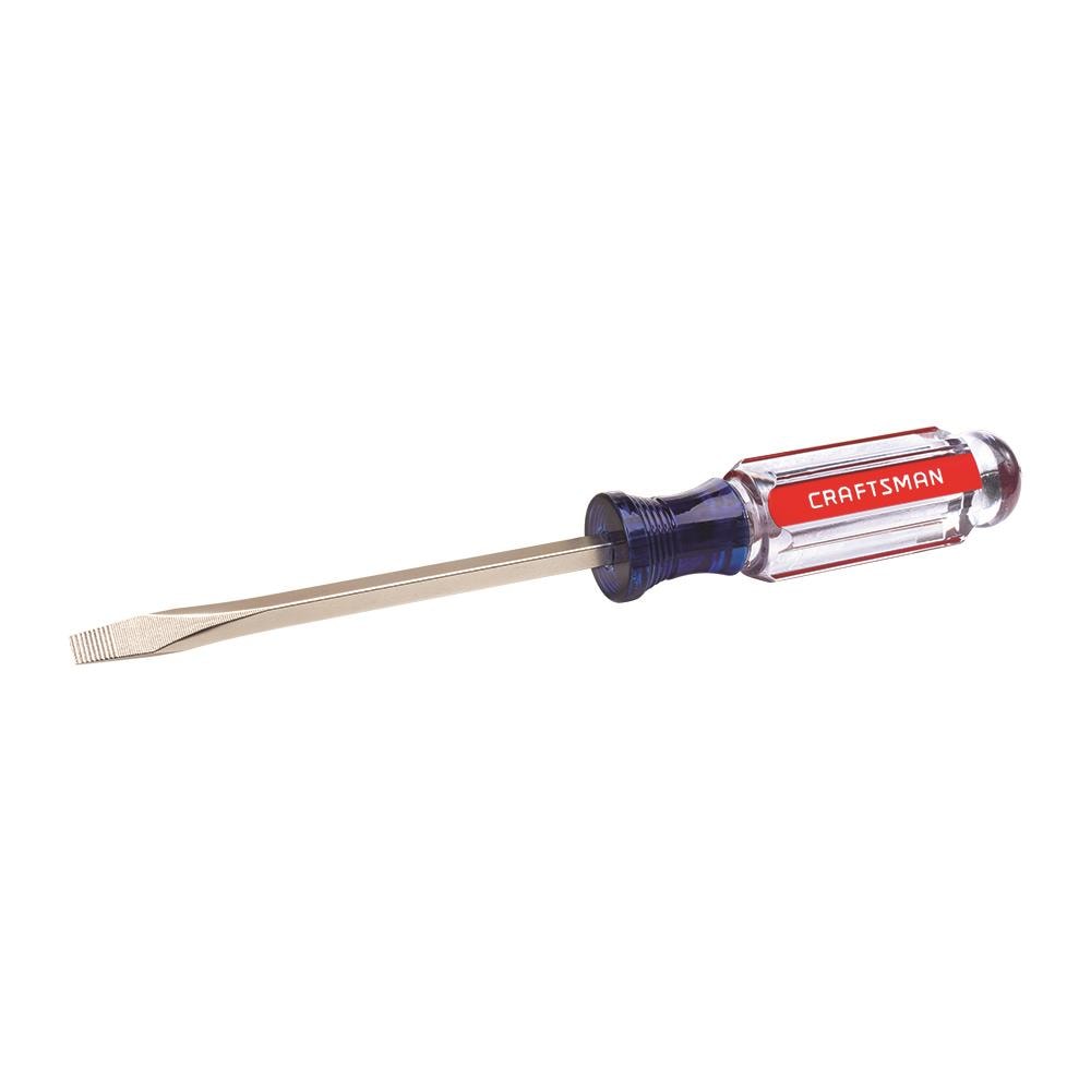 CRAFTSMAN Acetate Handle 3/16-in Slotted Screwdriver, 4-in Shaft
