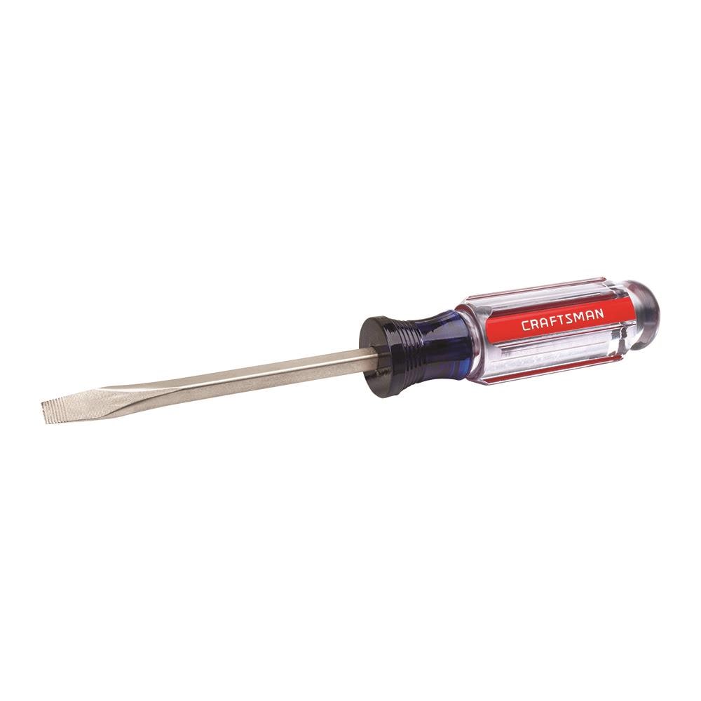 CRAFTSMAN Acetate Handle 1/4-in x 4-in Slotted Flathead Screwdriver (CMHT65014)