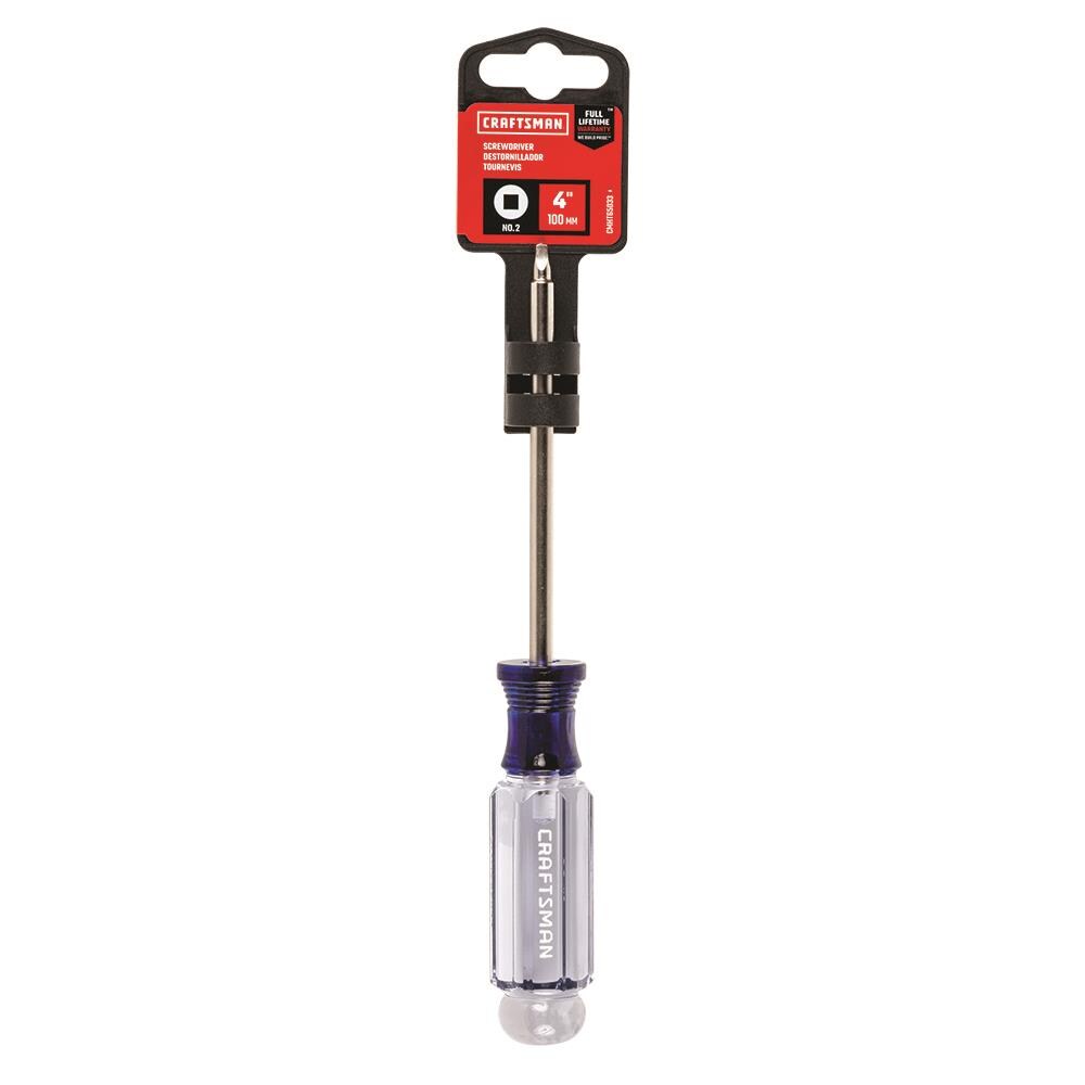 CRAFTSMAN Acetate Handle #2 x 4-in Square Screwdriver, CMHT65033