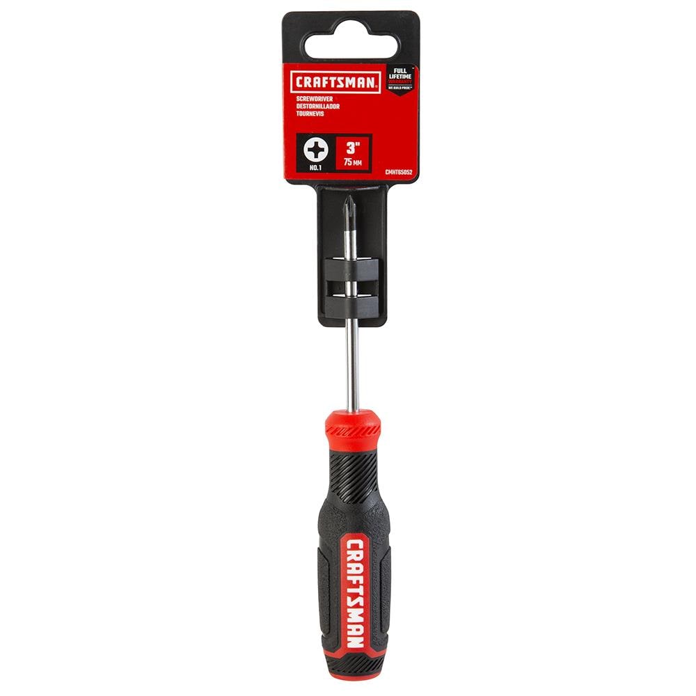 CRAFTSMAN Bi‑Material Handle #1 x 3-in Phillips Screwdriver