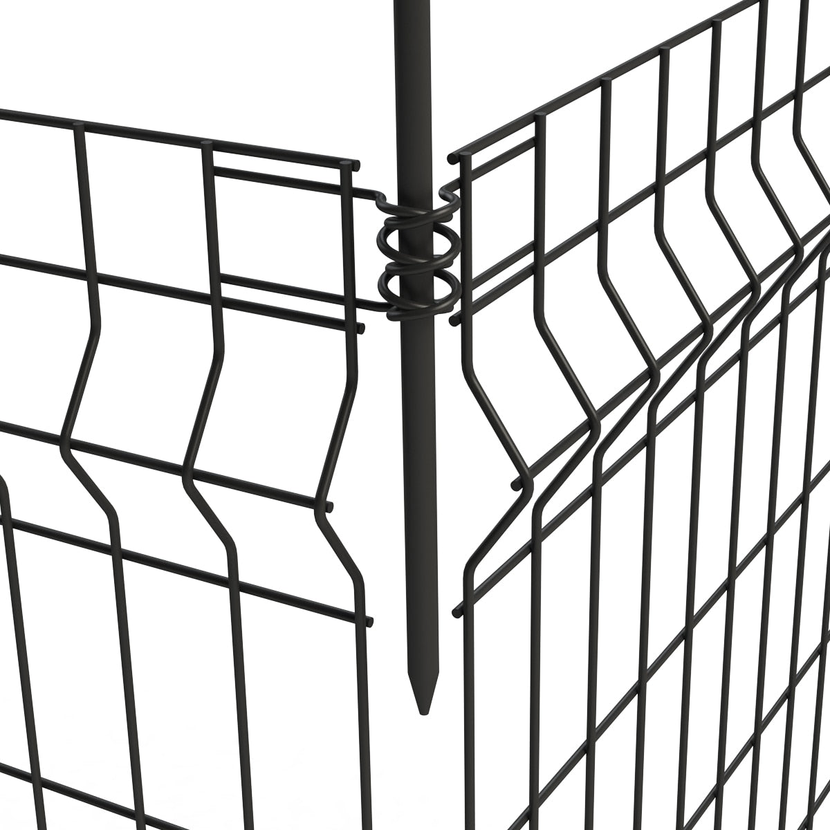 YARDLINK 3-ft W Powder-coated Galvanized Steel Flat-top No Dig Garden Fence Panel